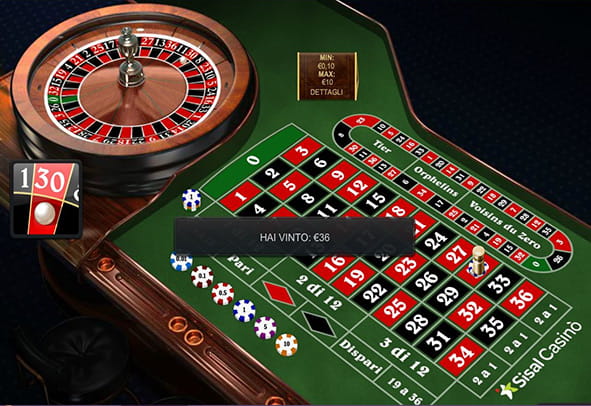 L'interfaccia grafica della Premium European Roulette di Playtech.