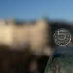 Swedish money with Stockholm in the backdrop.